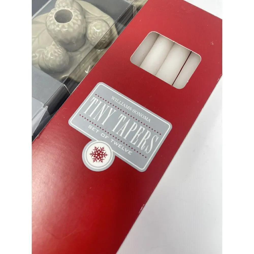 Williams-Sonoma Acorn Tiny Taper Holders Set of 4 With Box Of Candles Autumn